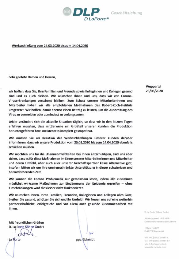 Erklärung für alle Kunden